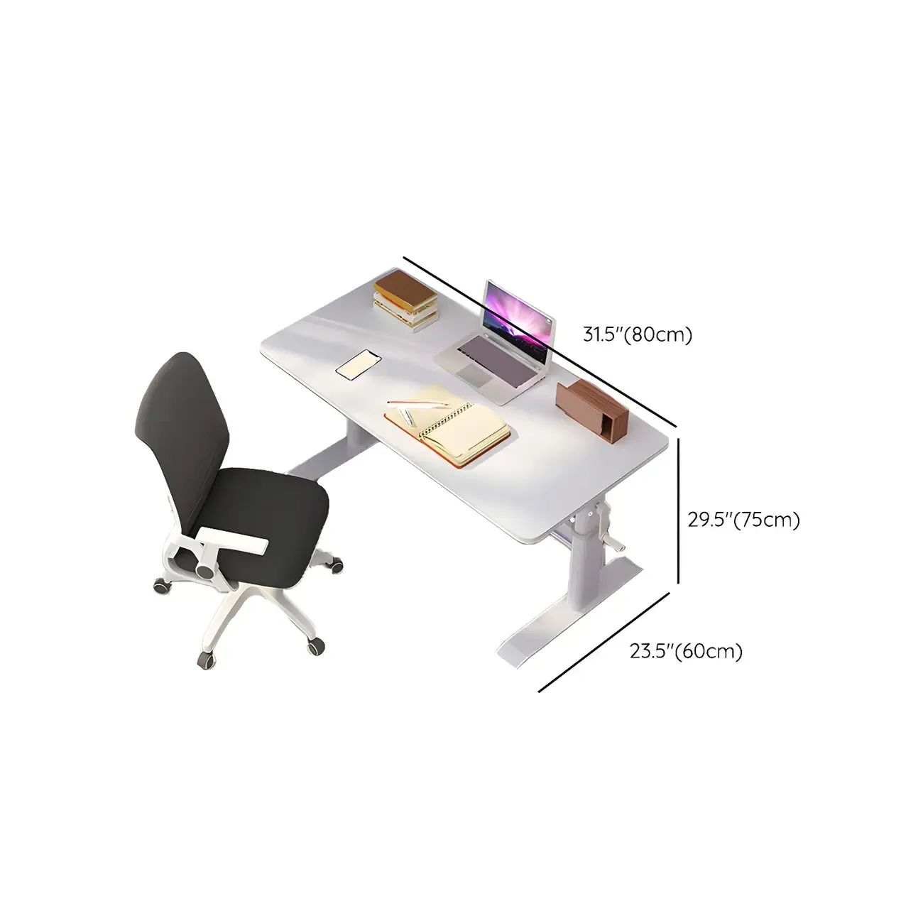 Classic White Square Adjustable Standing Desk for Home Office Image - 17