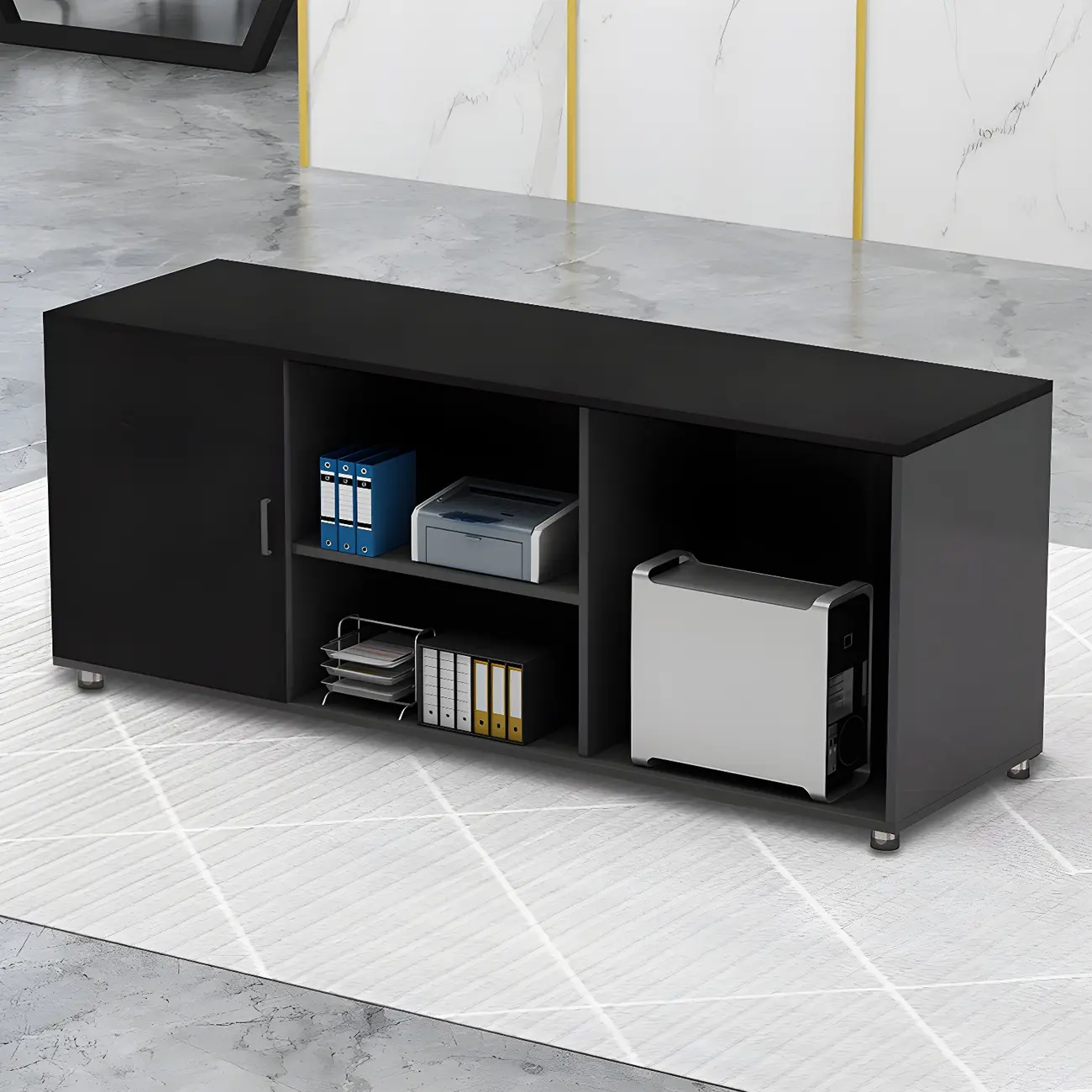 Modern Engineered Wood Filing Cabinet for Office Storage Image - 3 | homeyfad