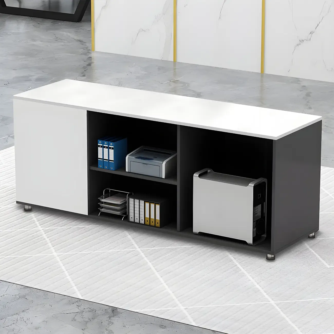 Modern Engineered Wood Filing Cabinet for Office Storage Image - 8