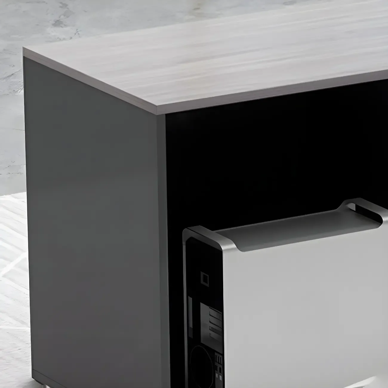 Modern Engineered Wood Filing Cabinet for Office Storage Image - 11