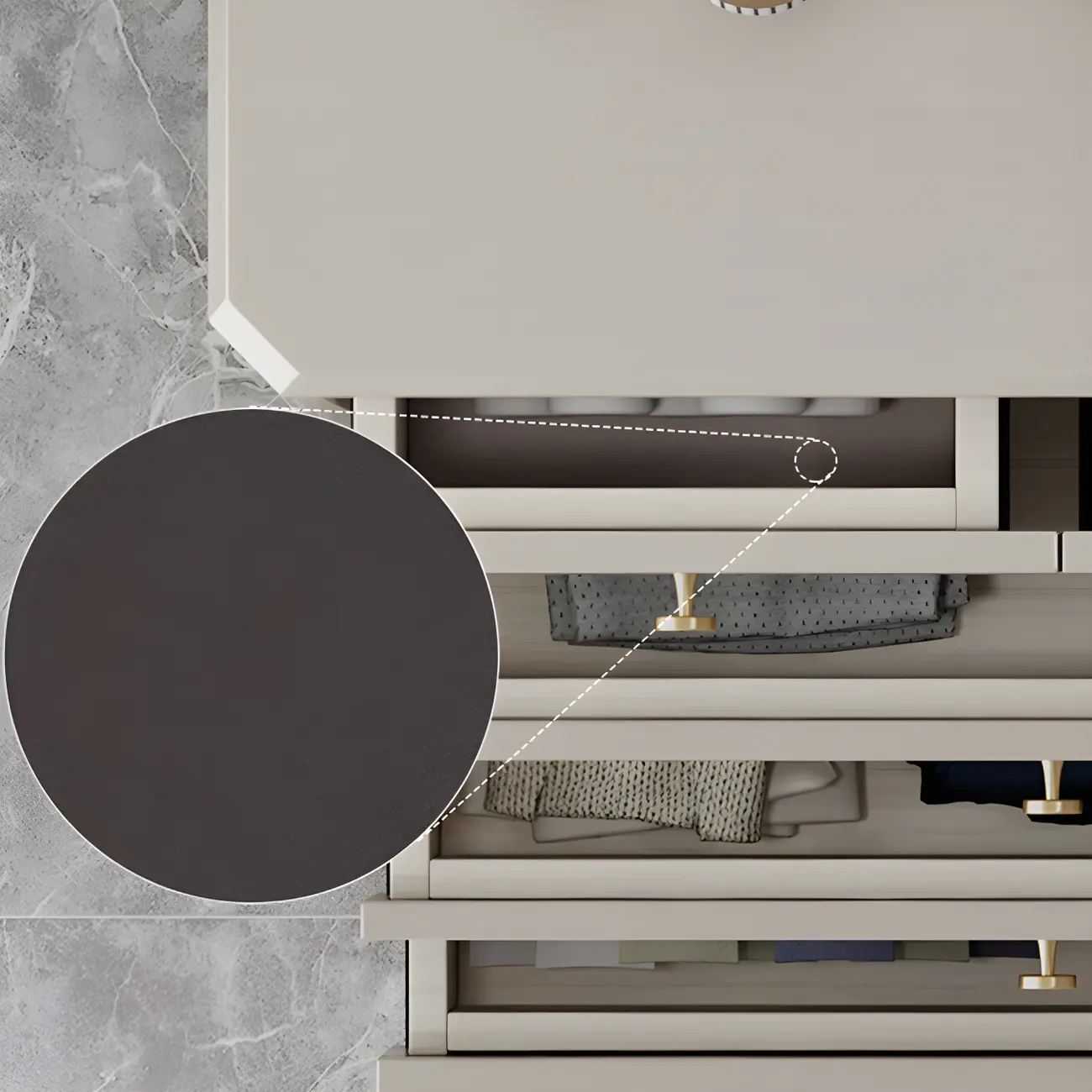 Minimalist White Wooden Double Dresser with Drawers for Home Image - 11 | homeyfad