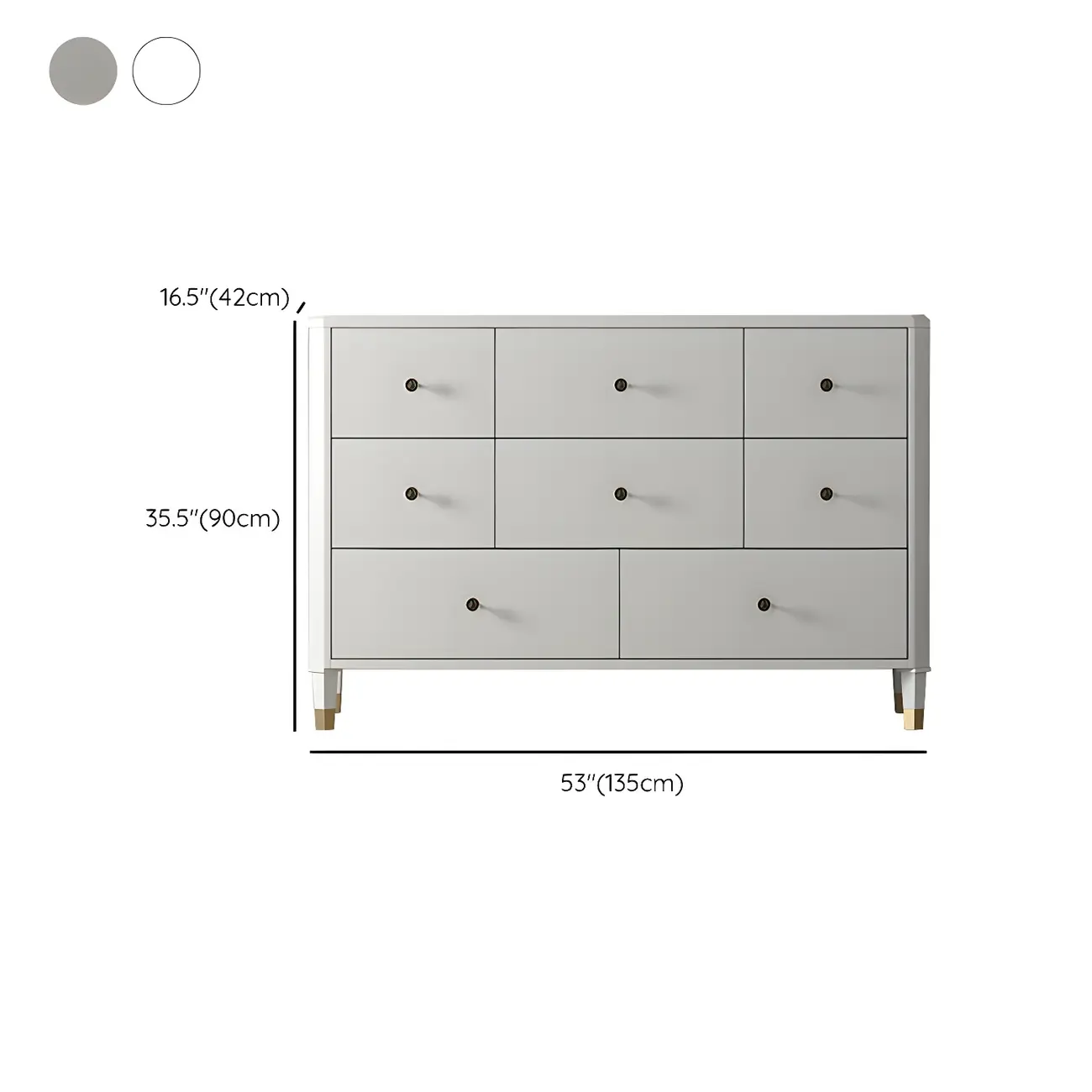 Minimalist White Wooden Double Dresser with Drawers for Home Image - 17 | homeyfad