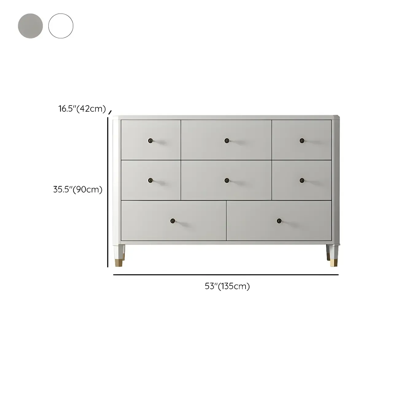 Minimalist White Wooden Double Dresser with Drawers for Home Image - 17