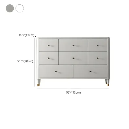 Minimalist White Wooden Double Dresser with Drawers for Home Image - 17
