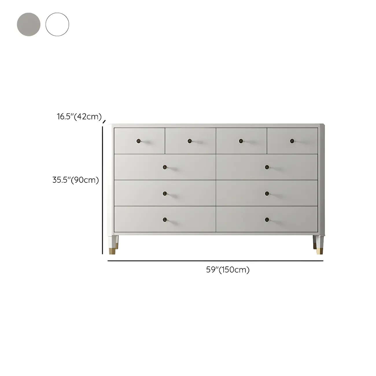 Minimalist White Wooden Double Dresser with Drawers for Home Image - 18 | homeyfad