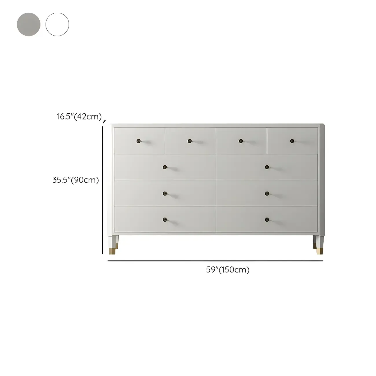 Minimalist White Wooden Double Dresser with Drawers for Home Image - 18