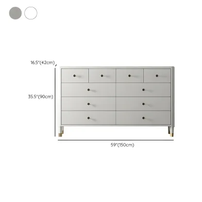 Minimalist White Wooden Double Dresser with Drawers for Home Image - 18