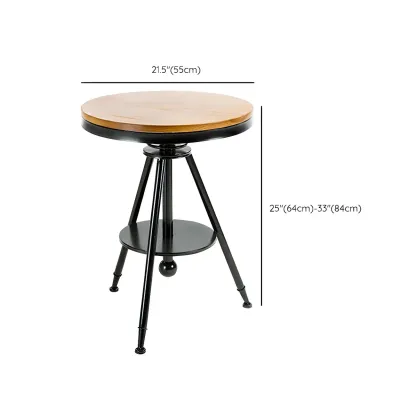 Adjustable Pine Wood Round Cocktail Bar Table for Home Bar #size