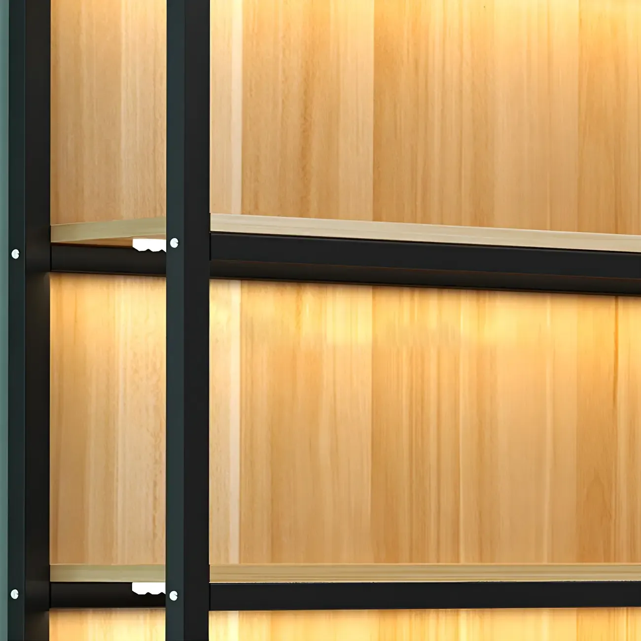 Modern Wood Open Multi-Shelf Large Display Cabinet Image - 11