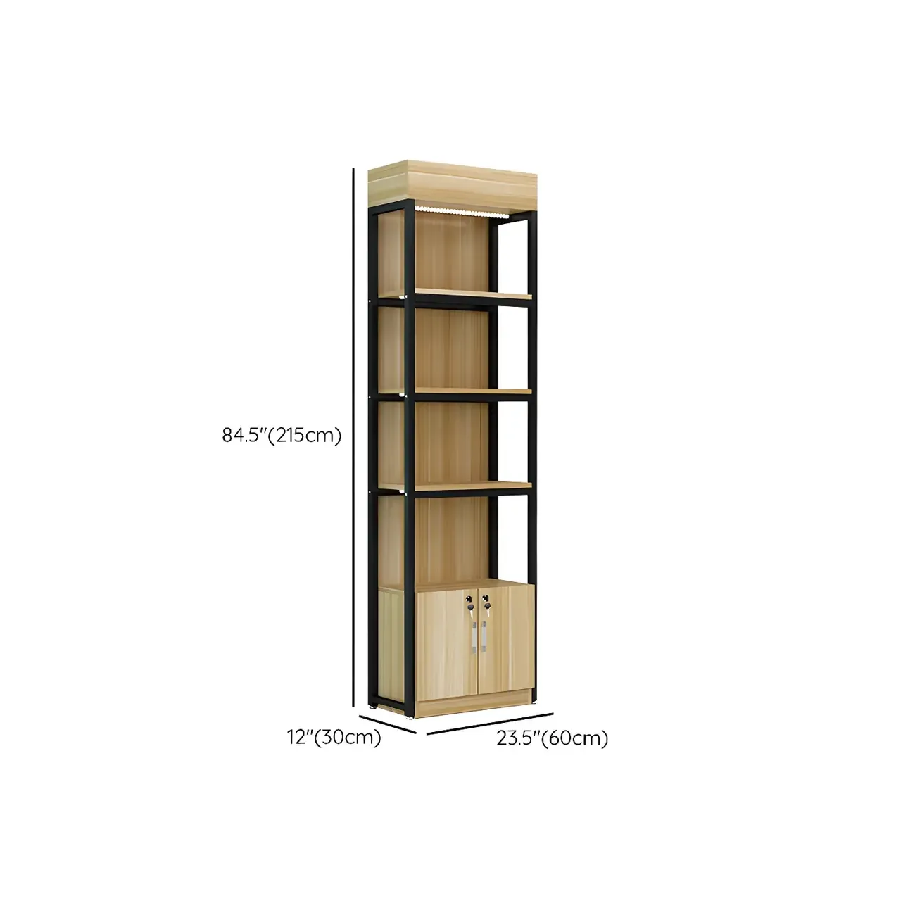 Modern Wood Open Multi-Shelf Large Display Cabinet Image - 27