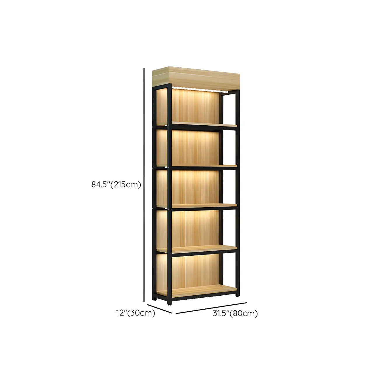 Modern Wood Open Multi-Shelf Large Display Cabinet Image - 29 | homeyfad