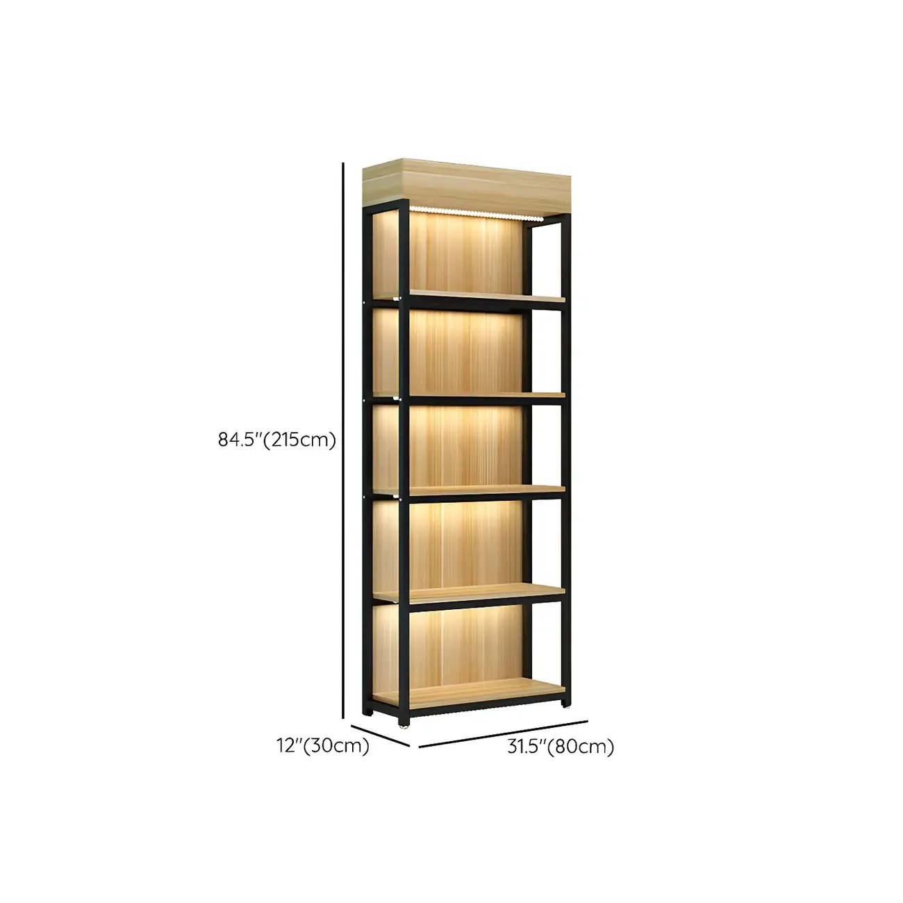 Modern Wood Open Multi-Shelf Large Display Cabinet Image - 29