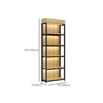 Modern Wood Open Multi-Shelf Large Display Cabinet Image - 29