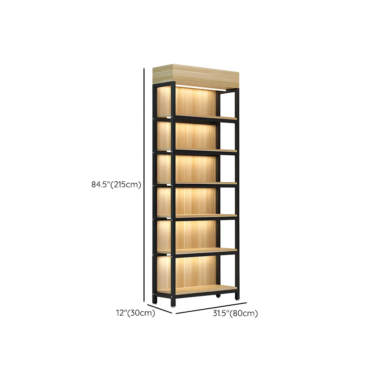 Modern Wood Open Multi-Shelf Large Display Cabinet Image - 30 | homeyfad