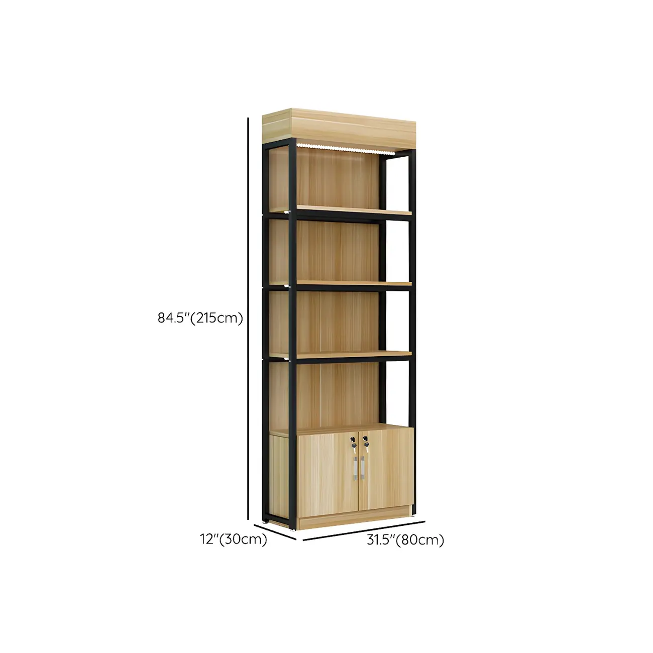 Modern Wood Open Multi-Shelf Large Display Cabinet Image - 31 | homeyfad
