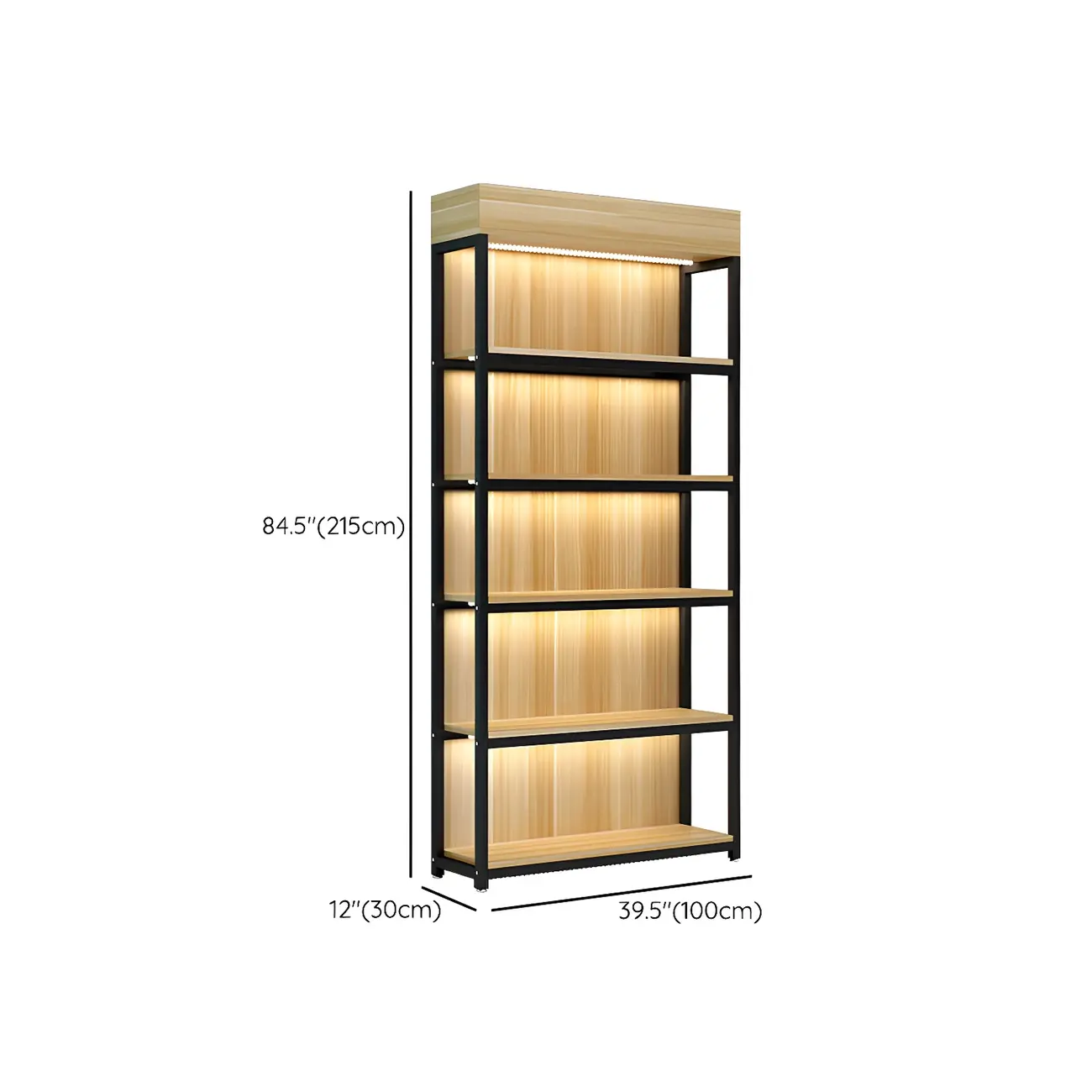 Modern Wood Open Multi-Shelf Large Display Cabinet Image - 33 | homeyfad