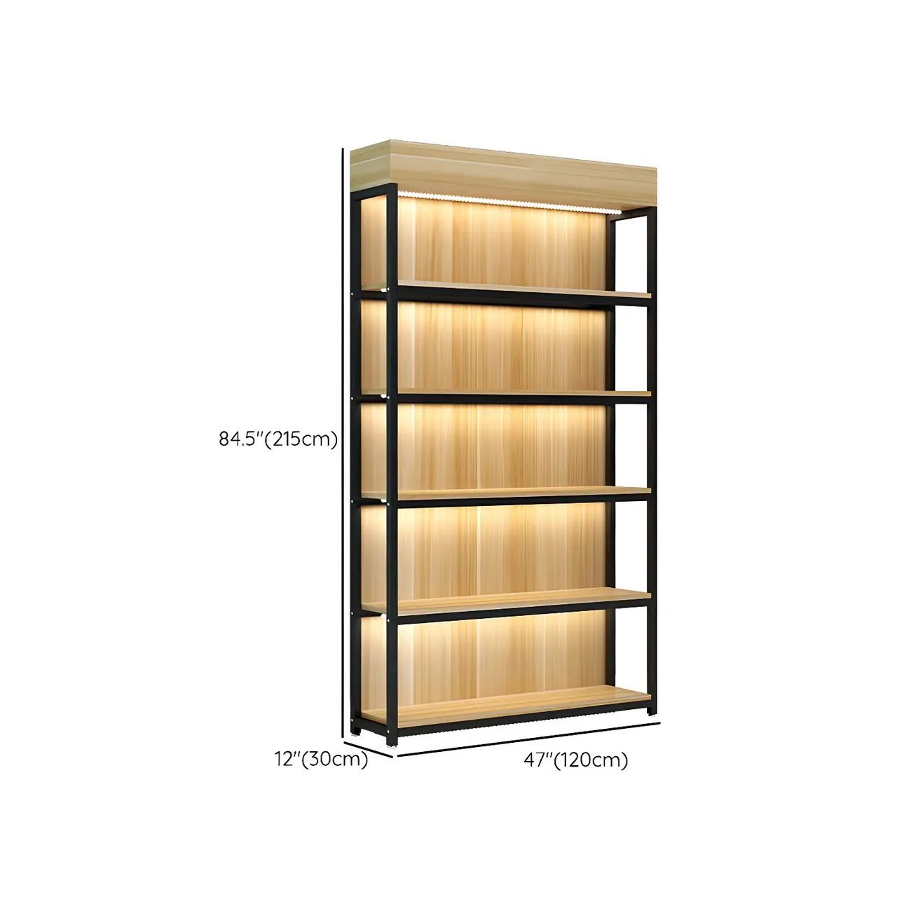 Modern Wood Open Multi-Shelf Large Display Cabinet Image - 37 | homeyfad