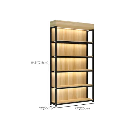 Modern Wood Open Multi-Shelf Large Display Cabinet Image - 37