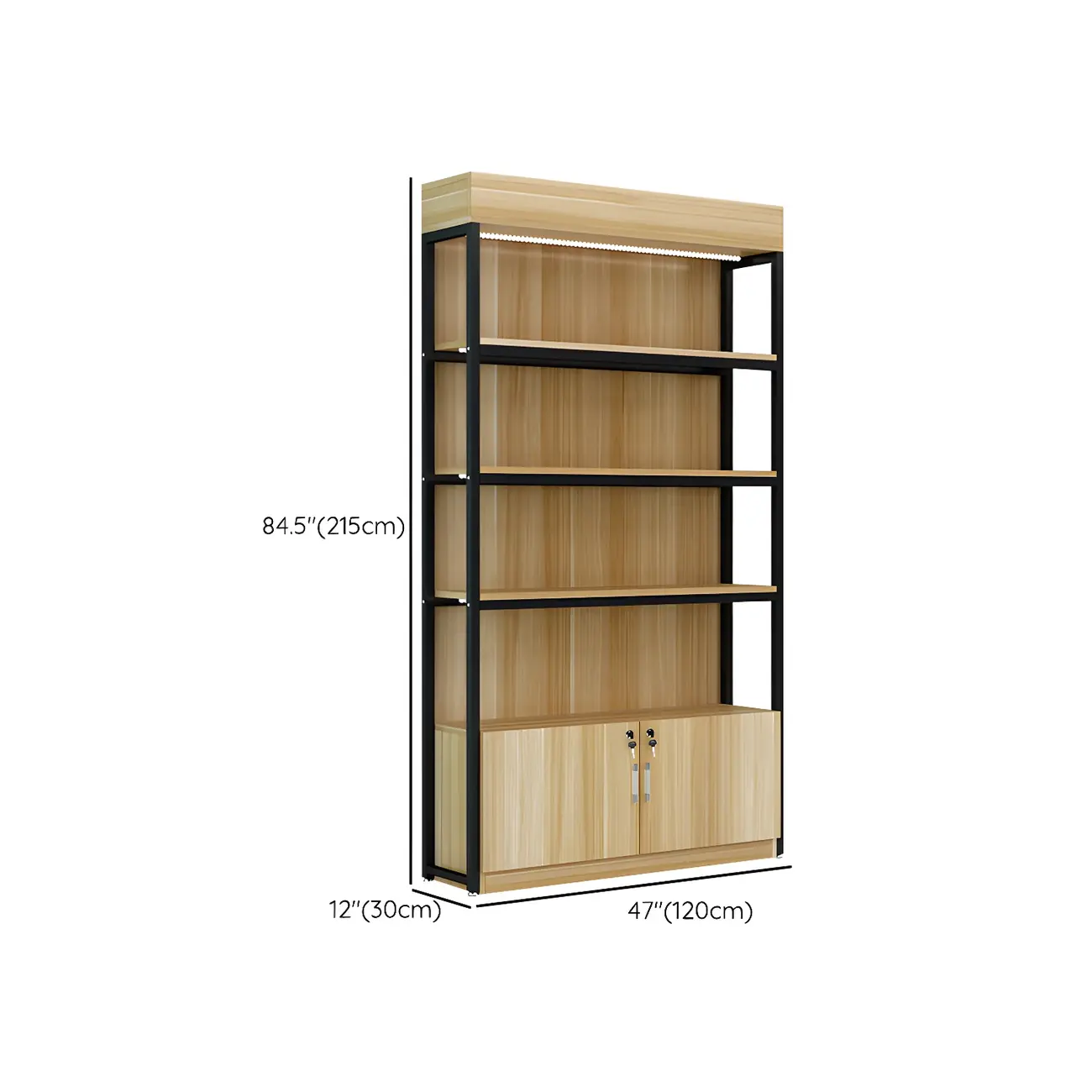 Modern Wood Open Multi-Shelf Large Display Cabinet Image - 39 | homeyfad