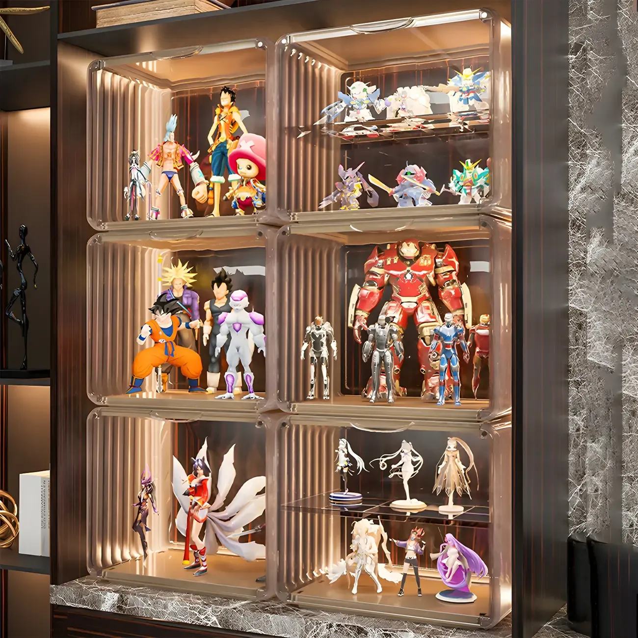 Stylish Stackable Green Clear Acrylic Display Cabinet Image - 3