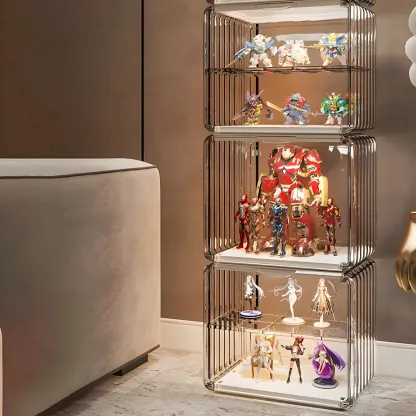 Stylish Stackable Green Clear Acrylic Display Cabinet Image - 5