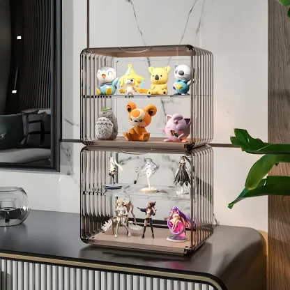 Stylish Stackable Green Clear Acrylic Display Cabinet Image - 6