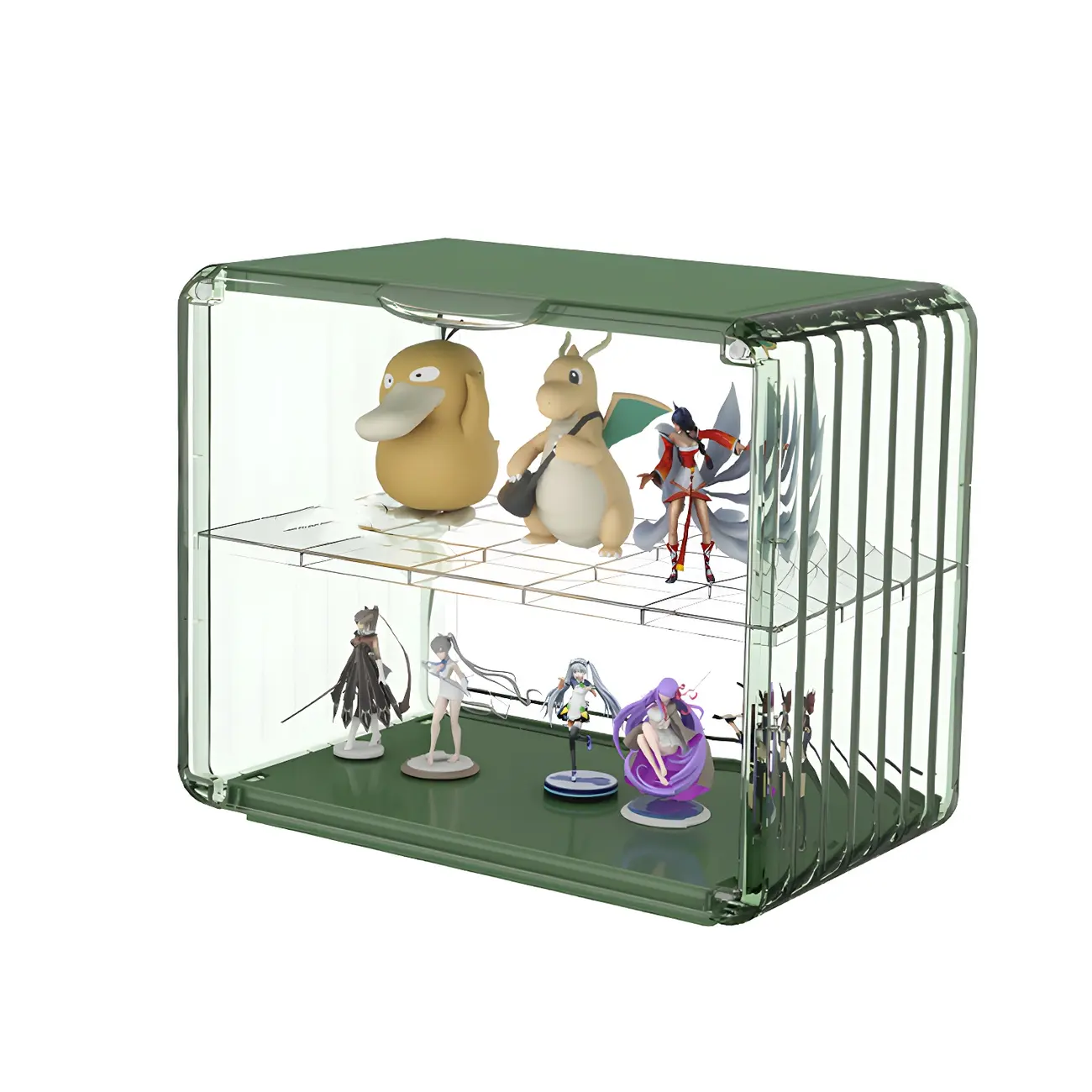 Stylish Stackable Green Clear Acrylic Display Cabinet Image - 9 | homeyfad