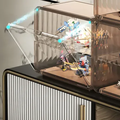 Stylish Stackable Green Clear Acrylic Display Cabinet Image - 11