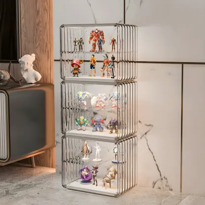 Stylish Stackable Green Clear Acrylic Display Cabinet Image - 16