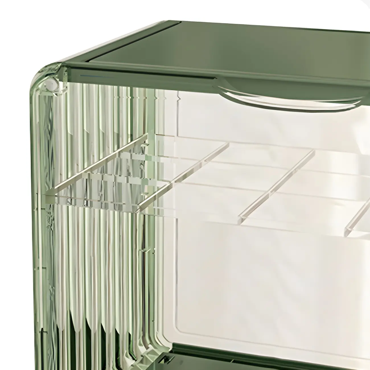 Stylish Stackable Green Clear Acrylic Display Cabinet Image - 17 | homeyfad