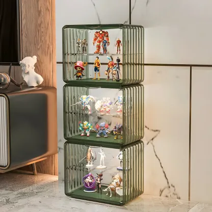 Stylish Stackable Green Clear Acrylic Display Cabinet Image - 18