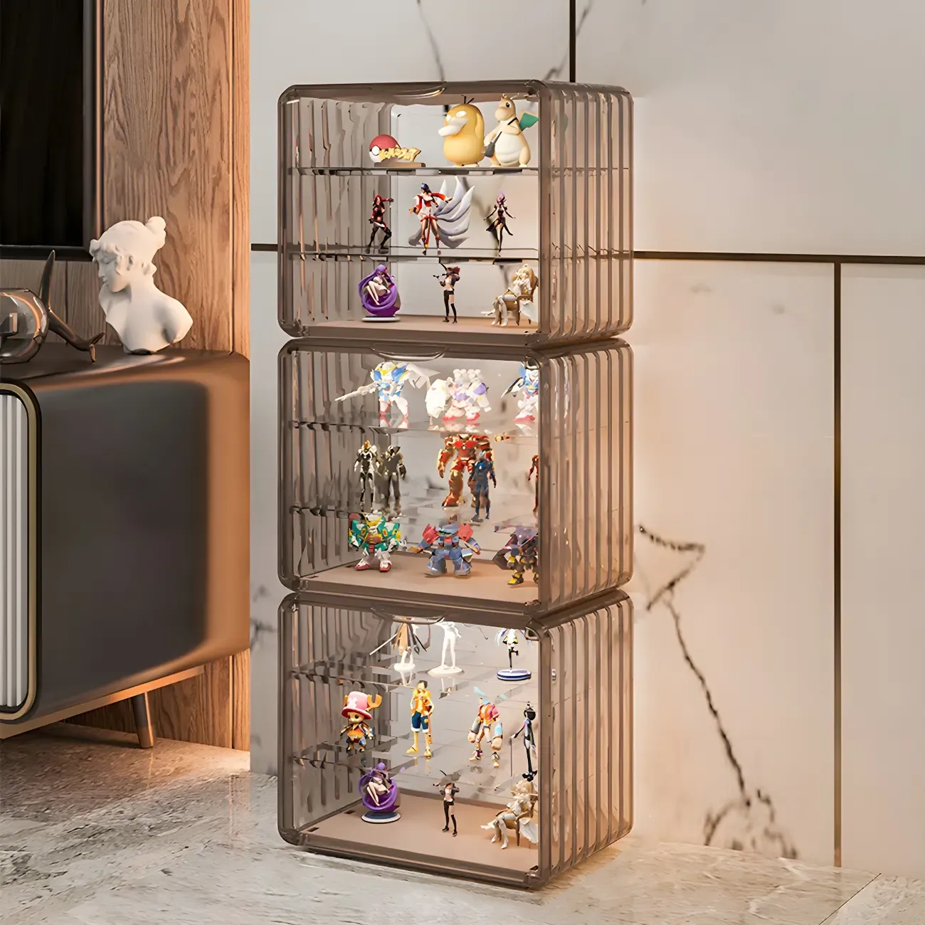 Stylish Stackable Green Clear Acrylic Display Cabinet Image - 23