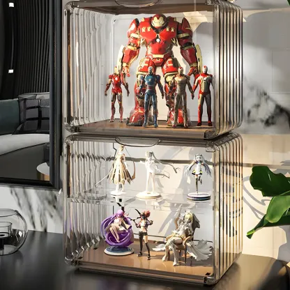 Stylish Stackable Green Clear Acrylic Display Cabinet Image - 30