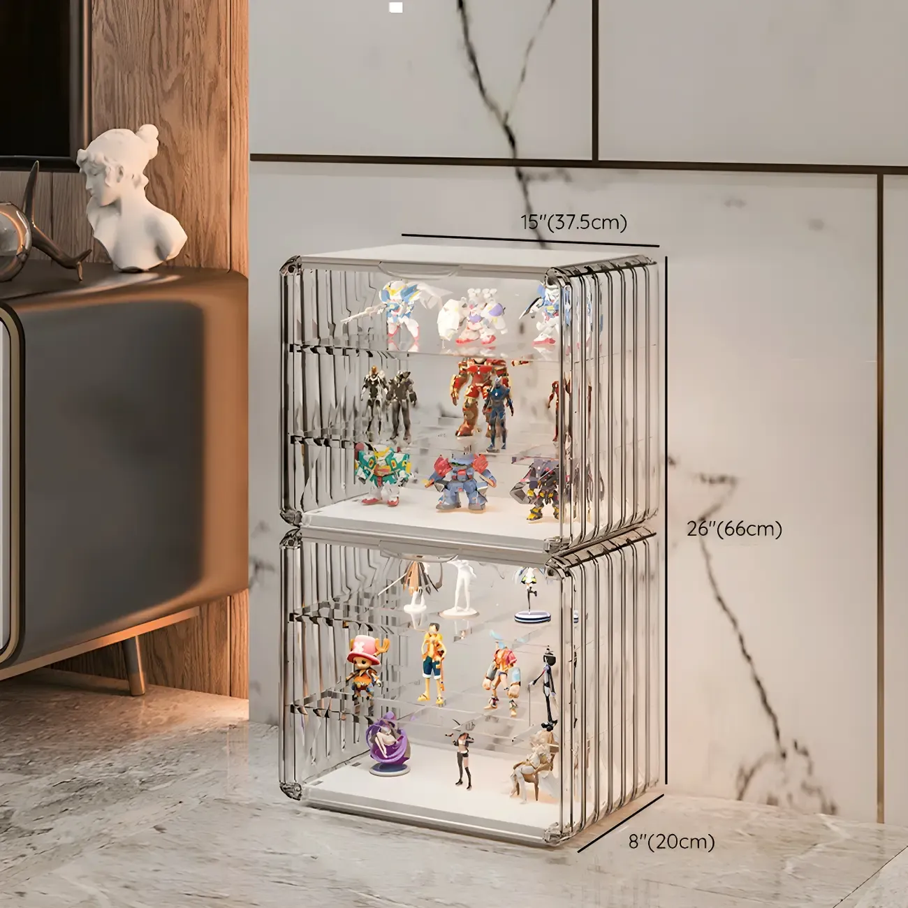 Stylish Stackable Green Clear Acrylic Display Cabinet Image - 33
