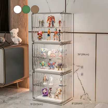 Stylish Stackable Green Clear Acrylic Display Cabinet Image - 34