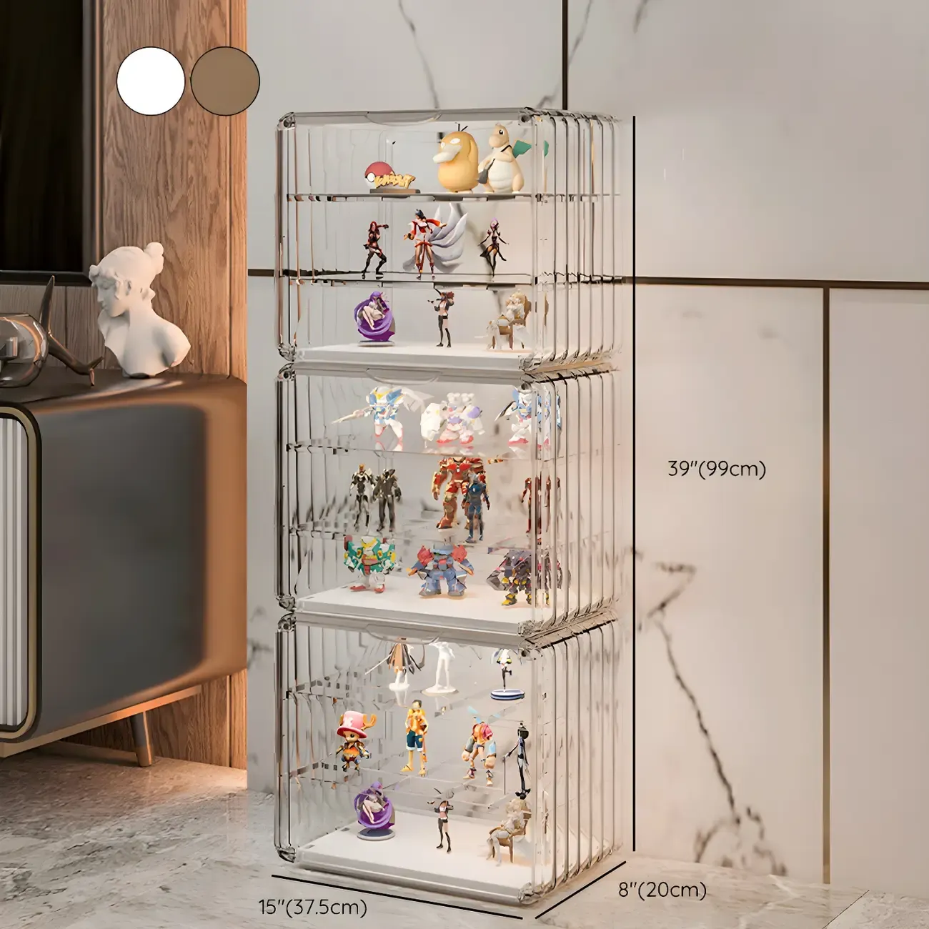 Stylish Stackable Green Clear Acrylic Display Cabinet Image - 35