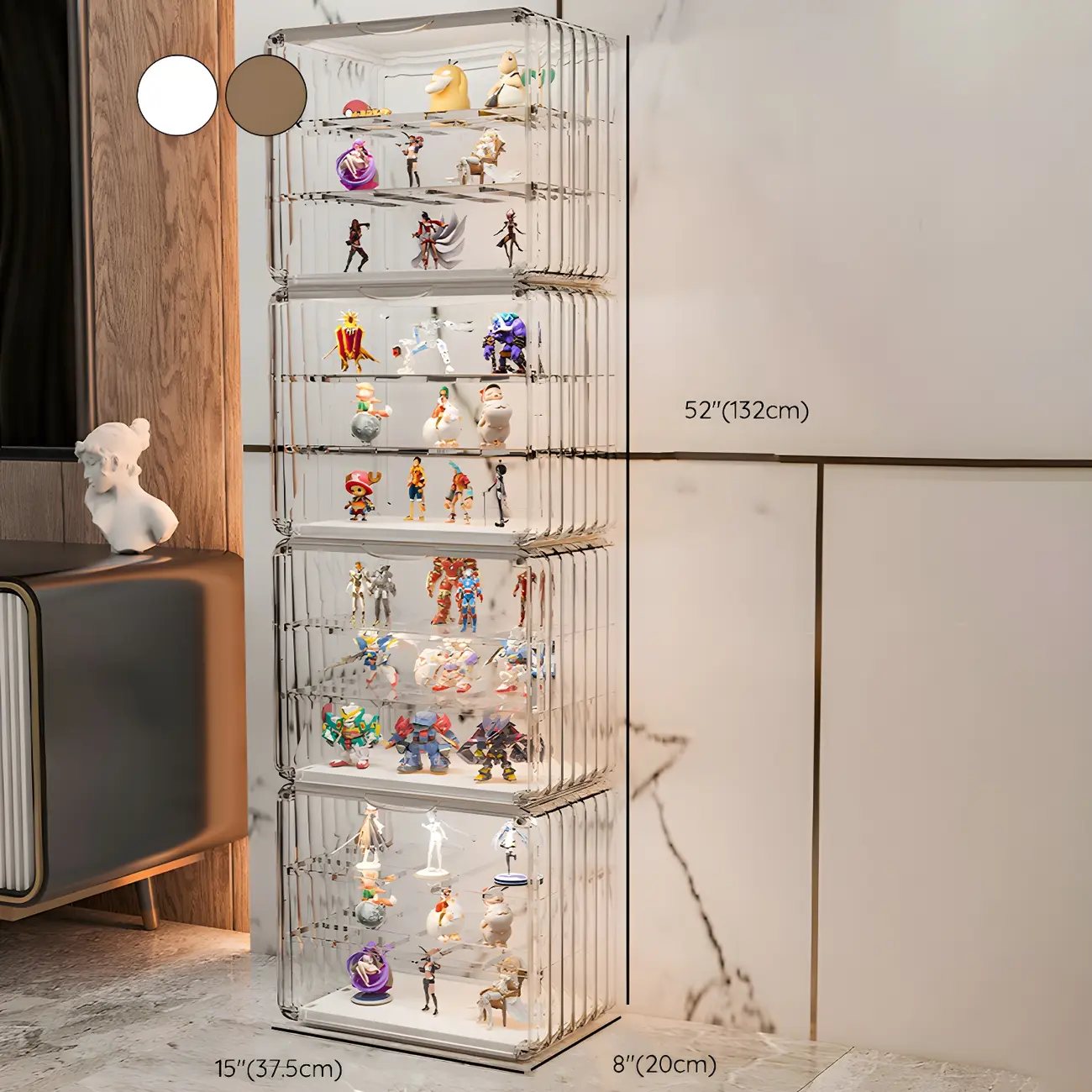 Stylish Stackable Green Clear Acrylic Display Cabinet Image - 37 | homeyfad