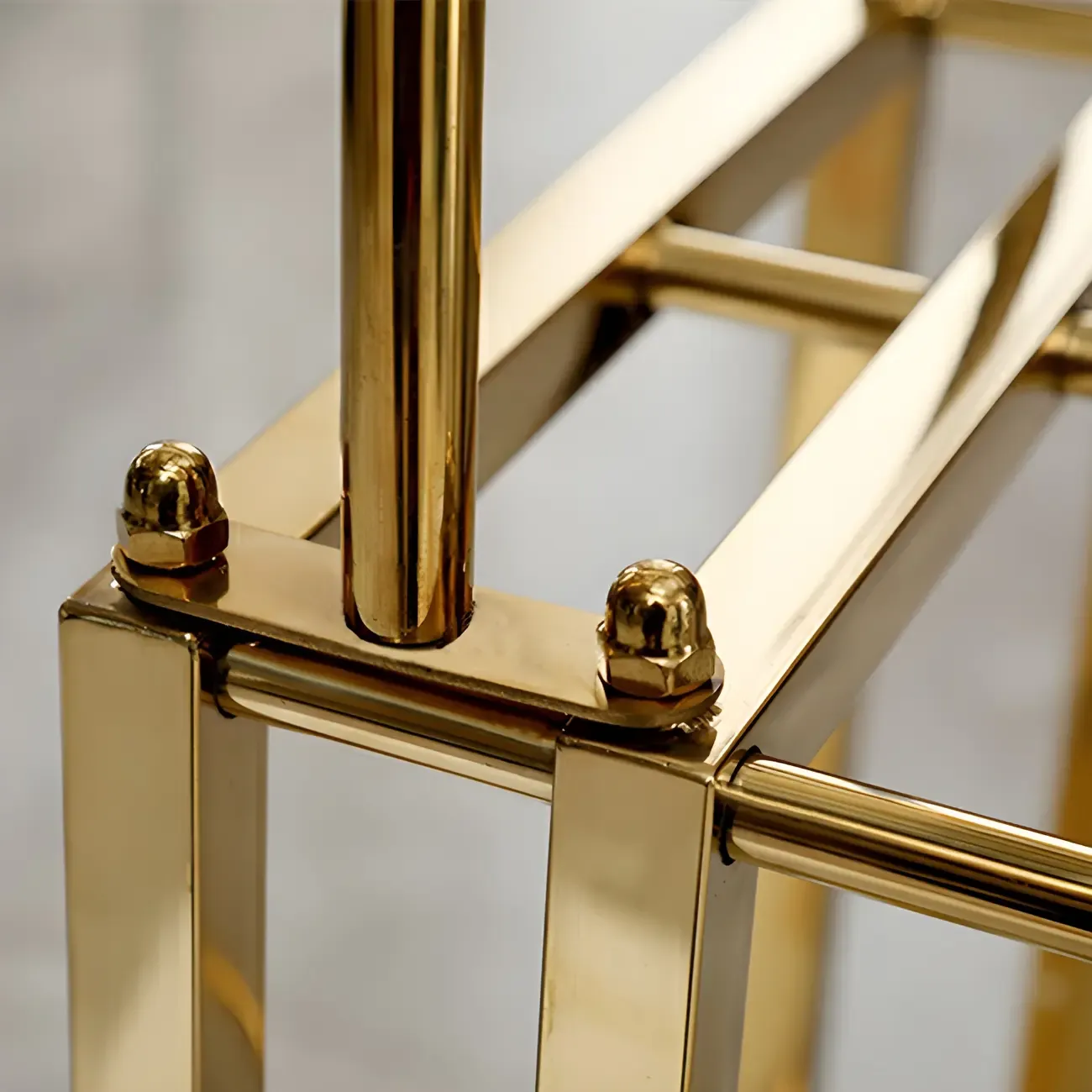 Glam Gold Metal Large Hanging Wine Rack Image - 11