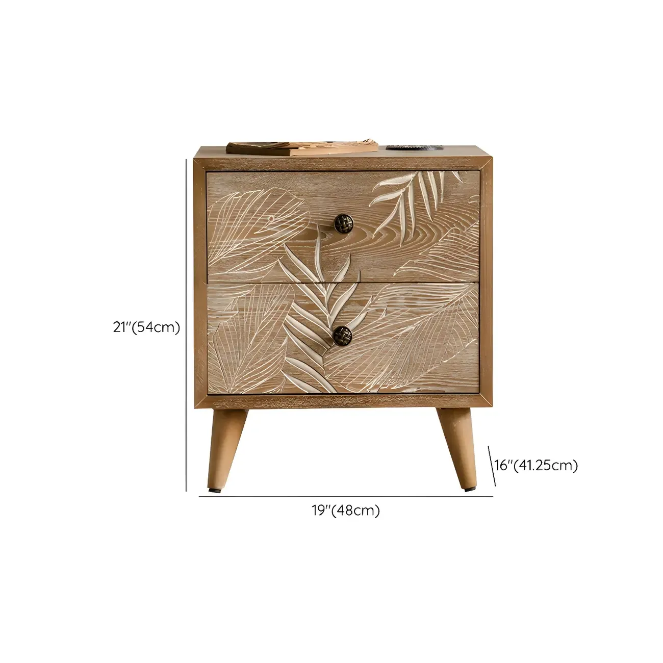 Traditional Floral Wooden Dresser with Drawers for Bedroom #size