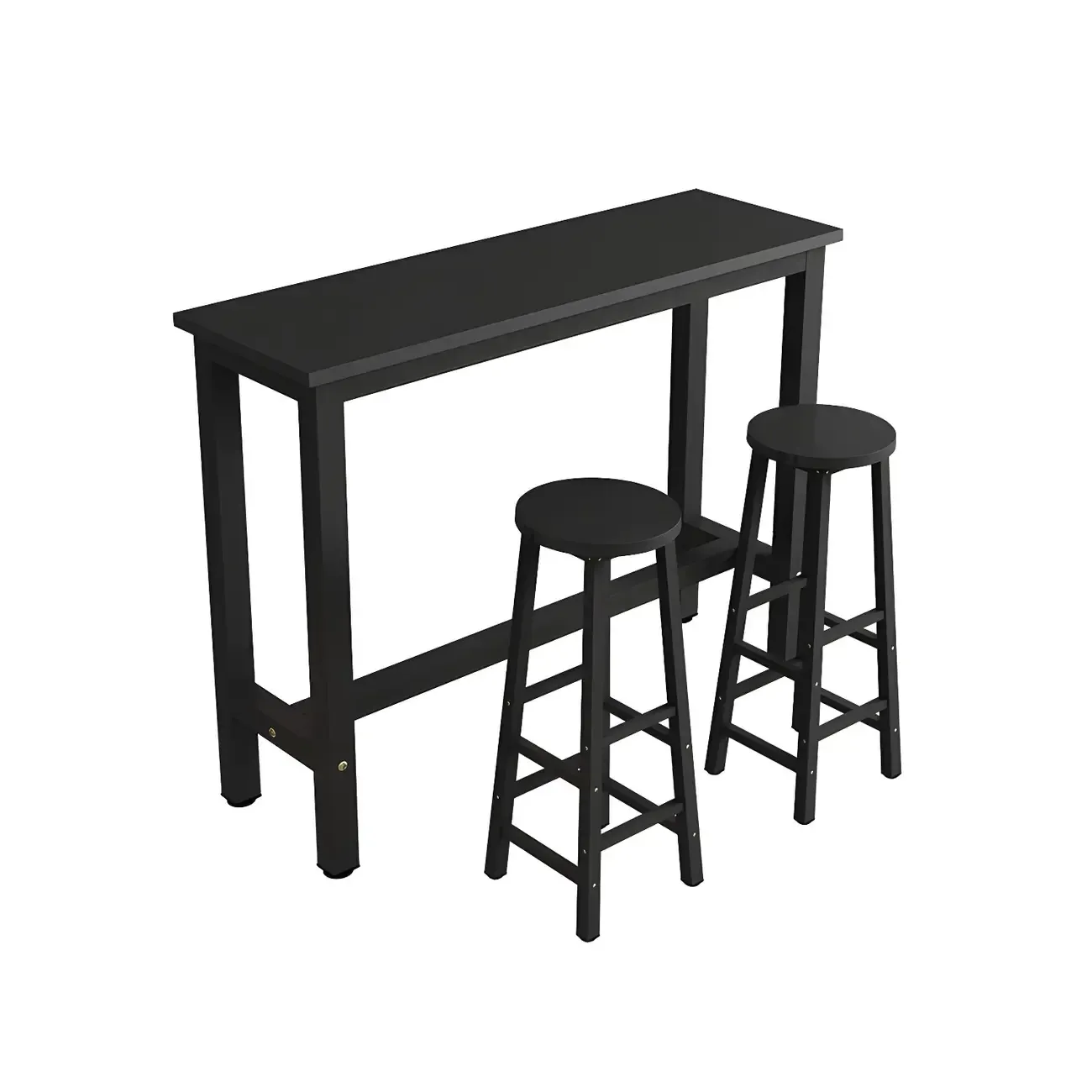 Sleek Modern Black Wooden Counter Height Bar Table for Kitchen Image - 9