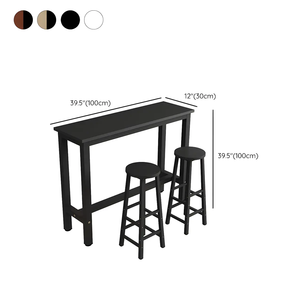 Sleek Modern Black Wooden Counter Height Bar Table for Kitchen #size | homeyfad