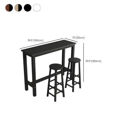 Sleek Modern Black Wooden Counter Height Bar Table for Kitchen #size