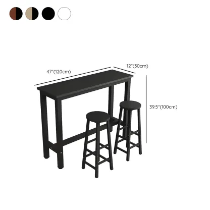 Sleek Modern Black Wooden Counter Height Bar Table for Kitchen Image - 12