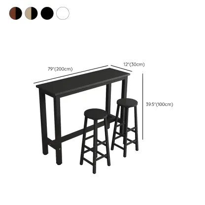 Sleek Modern Black Wooden Counter Height Bar Table for Kitchen Image - 16