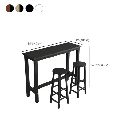 Sleek Modern Black Wooden Counter Height Bar Table for Kitchen Image - 19