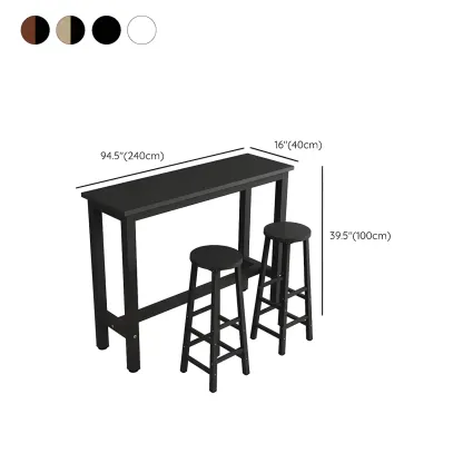 Sleek Modern Black Wooden Counter Height Bar Table for Kitchen Image - 24