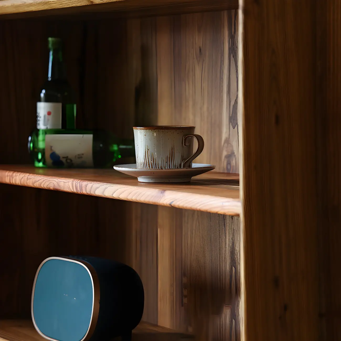 Vintage Wooden Display Cabinet with Sliding Glass Doors Image - 4 | homeyfad