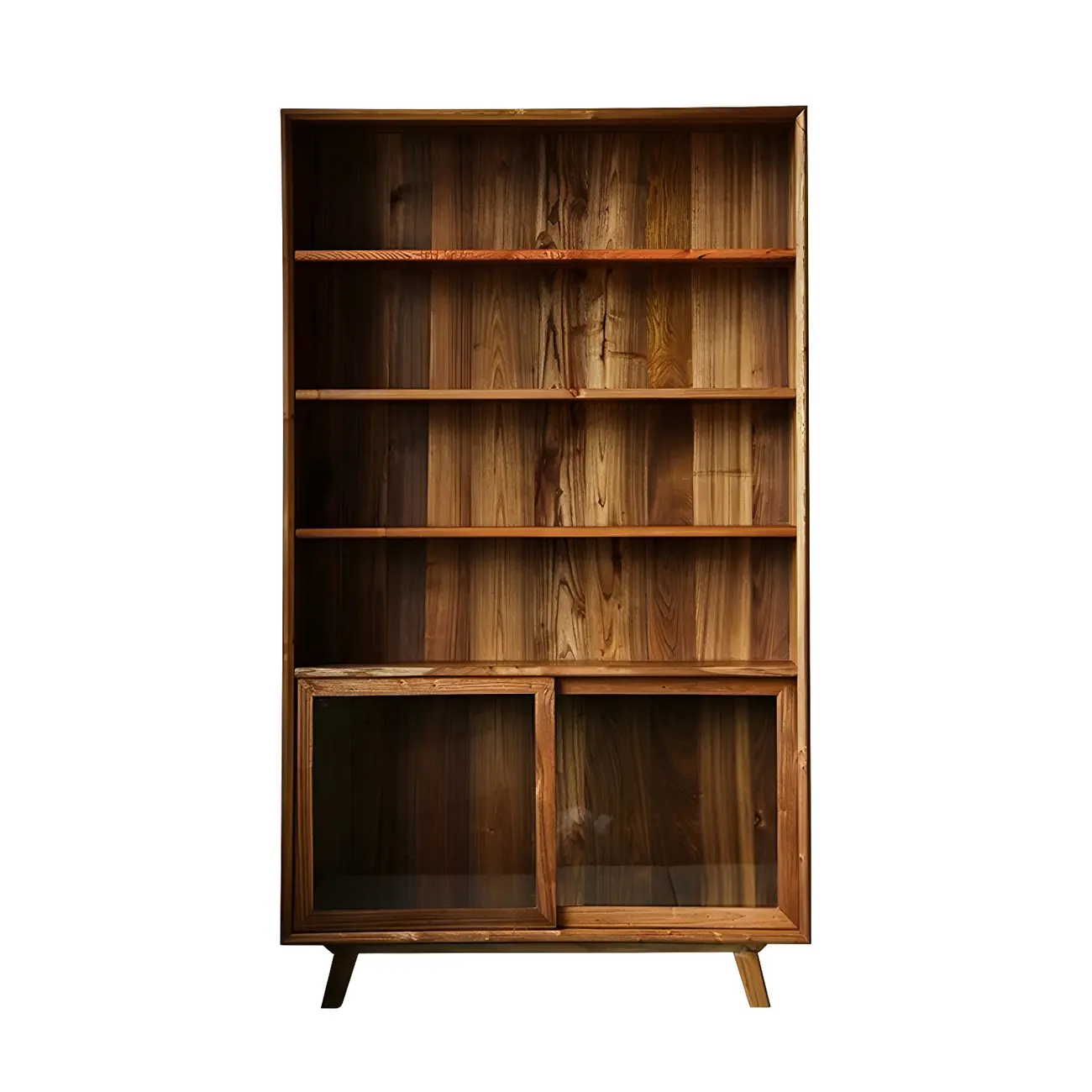 Vintage Wooden Display Cabinet with Sliding Glass Doors Image - 5 | homeyfad