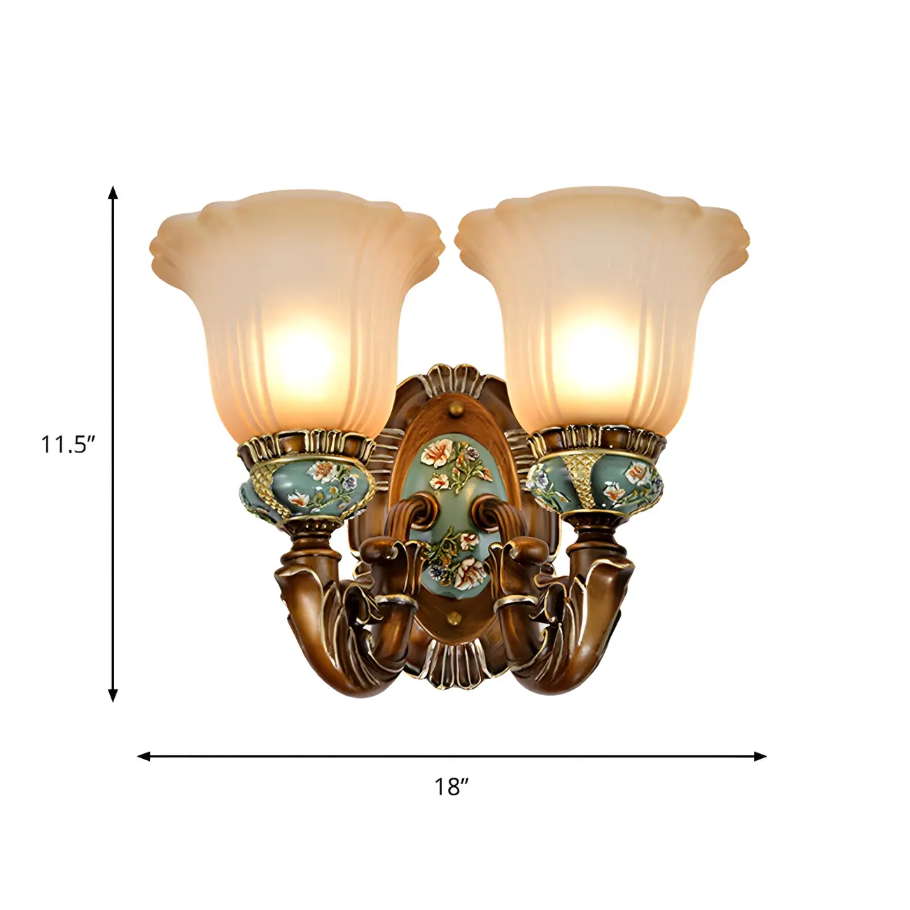Vintage Glass Shade Peacock Green Wall Sconce Image - 9 | homeyfad