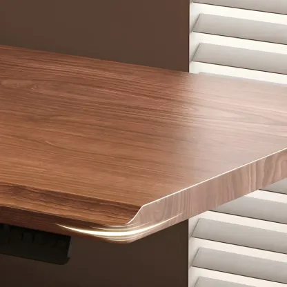 Traditional Wooden L-Shaped Adjustable Height Desk for Office Image - 6